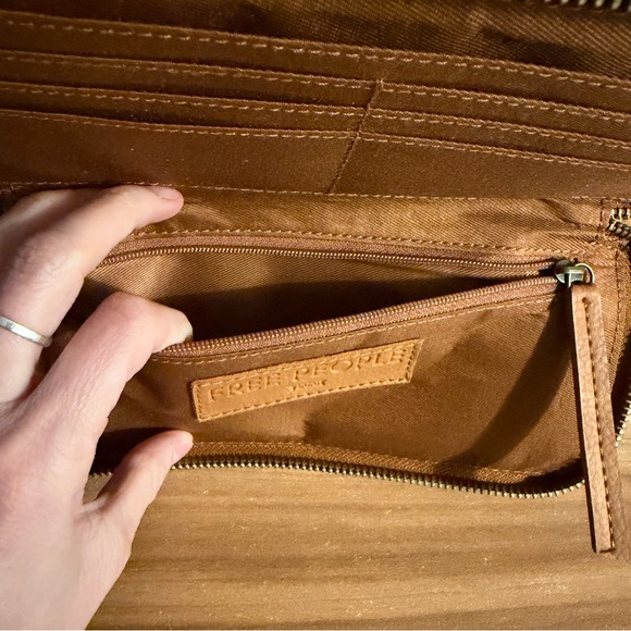 Free People Distressed Vegan Wallet Brown Boho - Picture 7 of 8